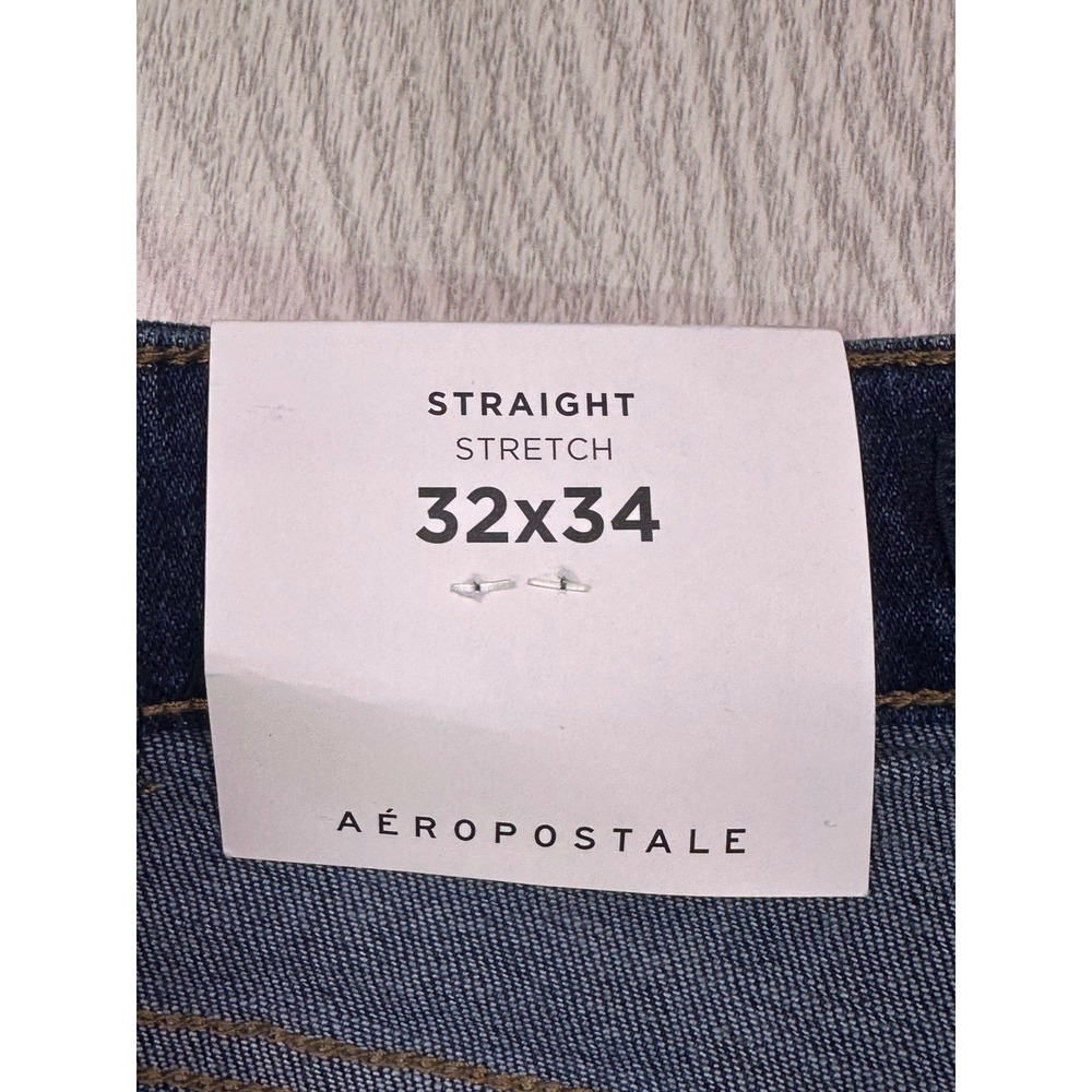 Aeropostale Mens Straight Leg Stretch Jeans‎ Dark Wash 32x34 NWT - Picture 6 of 11